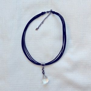 SILPADA STERLING SILVER, GLASS & LEATHER NECKLACE
